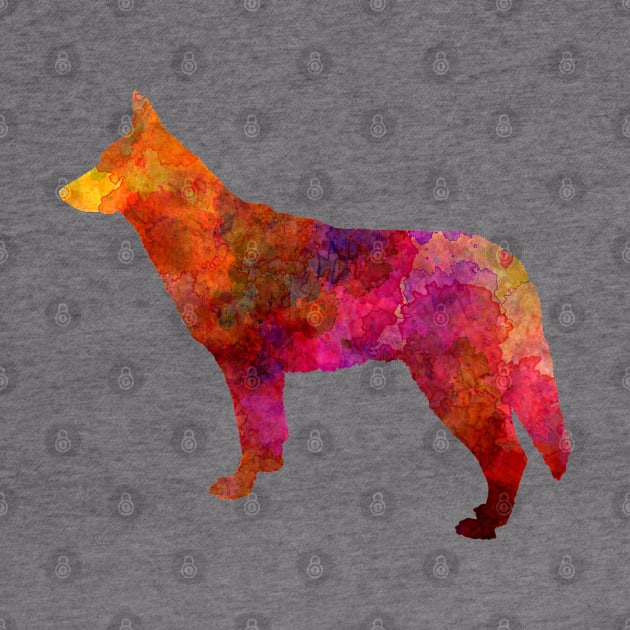 Saarloos Wolfdog in watercolor by PaulrommerArt